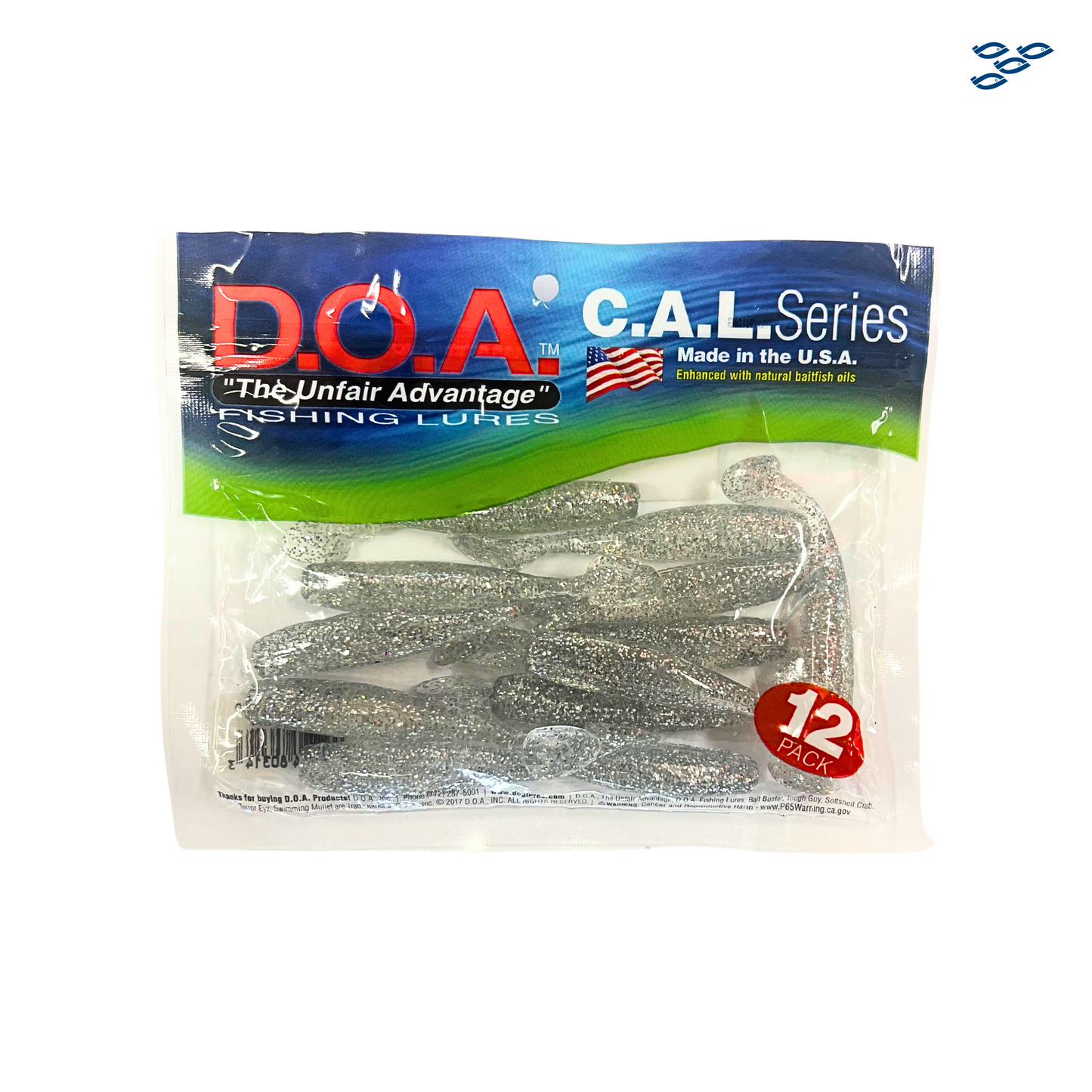D.O.A. - PACK DE 12 SEÑUELOS DE GOMA (SILVER GLITTER)
