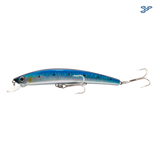 EAGLE CLAW - SEÑUELO PRO MINNOW MULTI-USO (5¼ IN, 5/8 OZ) BLUE/SILVER