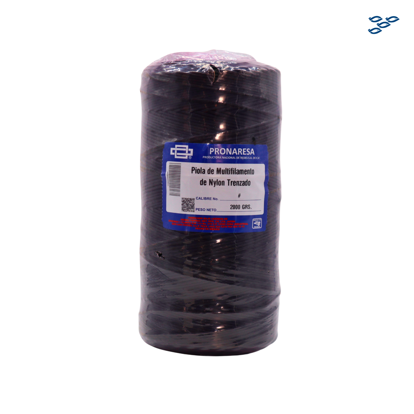 PRONARESA - PIOLA DE MULTIFILAMENTO DE NYLON TRENZADO NEGRA (2 KG)
