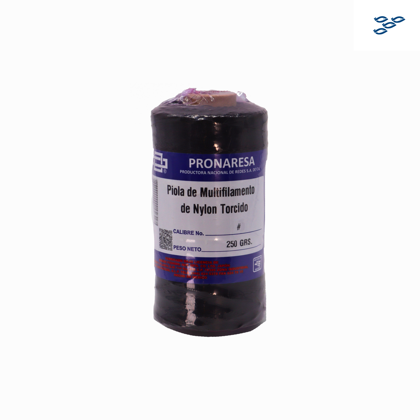 PRONARESA - PIOLA DE MULTIFILAMENTO DE NYLON TORCIDO NEGRA (250 GR)