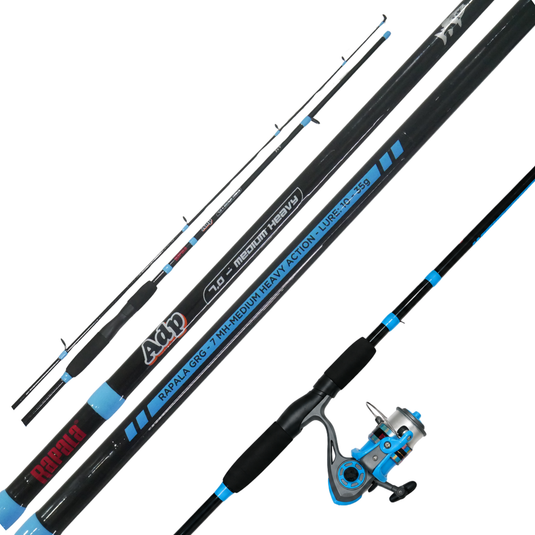 RAPALA - COMBO ADP CAÑA DE 7'0 + CARRETE 4000 1BB+ ACCESORIOS