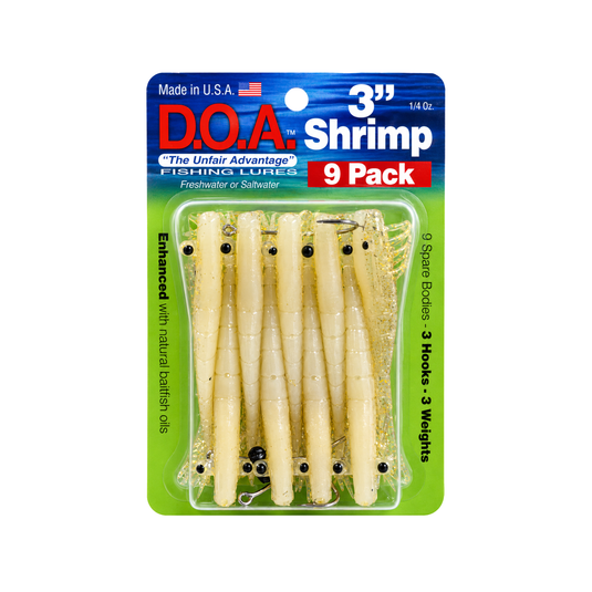 SEÑUELO DOA 3" SHRIMP GLOW GOLD RUSH