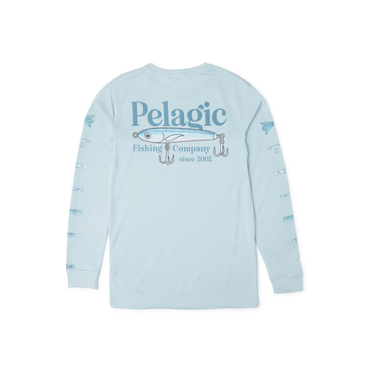 PLAYERA PELAGIC M/L  AQUATEK YOUTH STICK EM BLUE FOG M