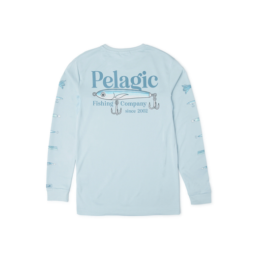 PLAYERA PELAGIC M/L  AQUATEK YOUTH STICK EM BLUE FOG M