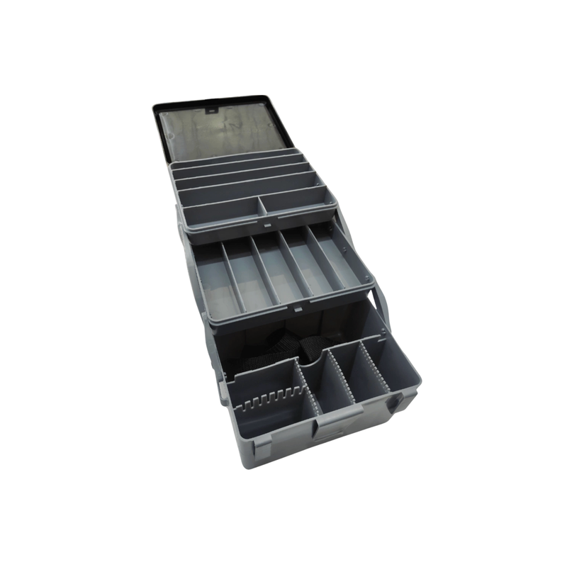 Cargue la imagen en el visor de la galería, CAJA STORM ORGANIZADORA 2 CHAROLAS C/CORREA 19 x 1
