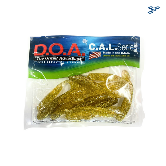D.O.A. - PACK DE 12 SEÑUELOS DE GOMA (GOLD GLITTER)