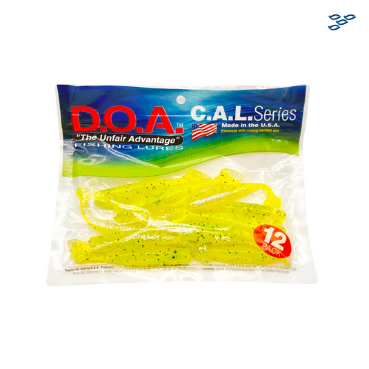 D.O.A. - PACK DE 12 SEÑUELOS DE GOMA (SHAD GREENE)