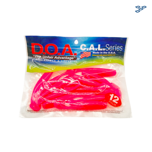 D.O.A. - PACK DE 12 SEÑUELOS DE GOMA (SHAD PINK GLOW)