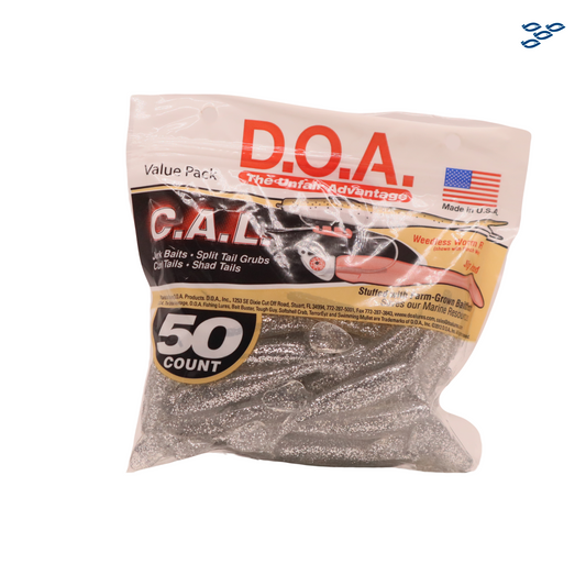 D.O.A. - PACK DE 50 SEÑUELOS DE GOMA (SILVER GLITTER)