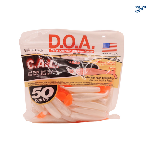 D.O.A. - PACK DE 50 SEÑUELOS DE GOMA (PEARL/FIRE TAIL)