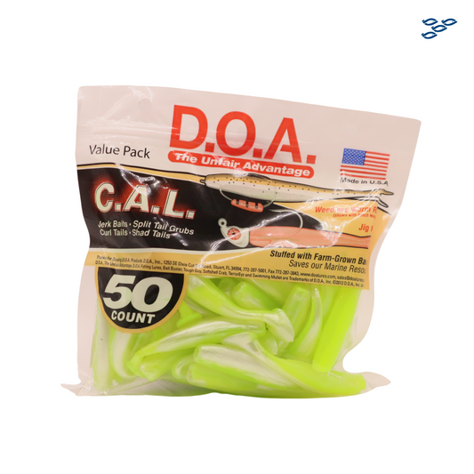 D.O.A. - PACK DE 50 SEÑUELOS DE GOMA (KEY LIME)