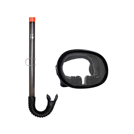 ESCUALO - COMBO DE BUCEO VALLARTA - VISOR Y SNORKEL NEGRO