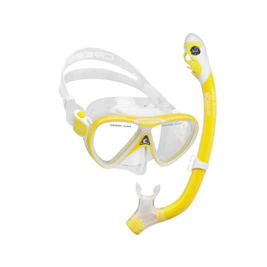 CRESSI - COMBO DE BUCEO PEGASO & IGUANA SEMI-DRY AMARILLO TRANSPARENTE