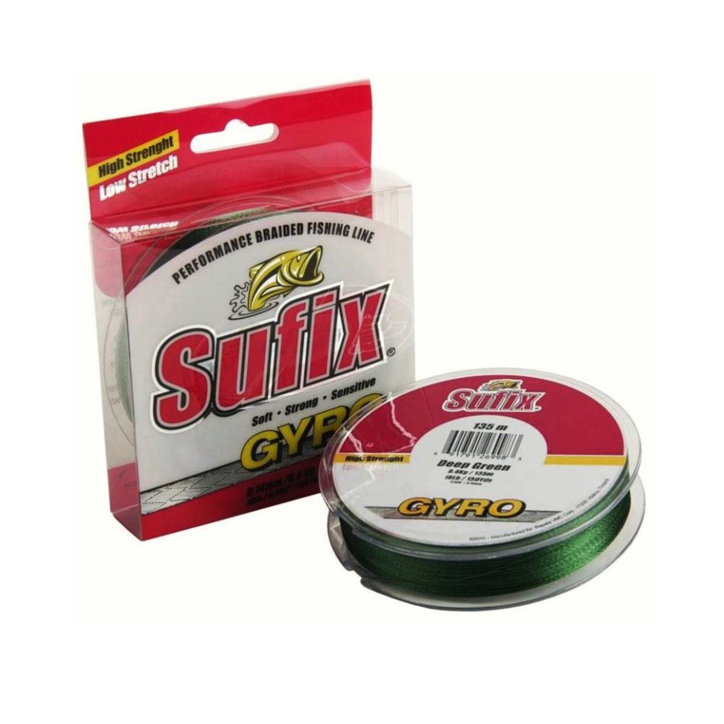 HILO SUFIX P/PESCA GYRO BRAID 0.50MM 90LB 100X6 VDE OSCURO TRENZADO