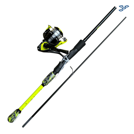 COMBO OKUMA FIN CHASER "X" 6�6 VDE NEON 6-12 LBS