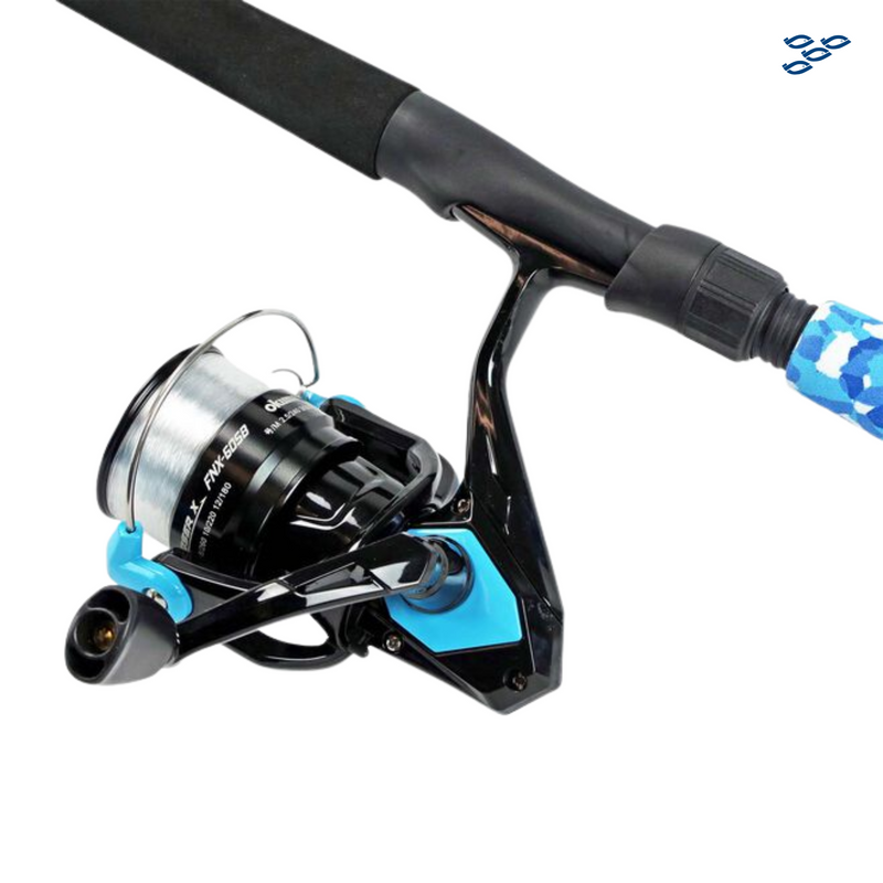 Cargue la imagen en el visor de la galería, COMBO OKUMA FIN CHASER "x" 6�6 AZUL SKY 6-12 LBS
