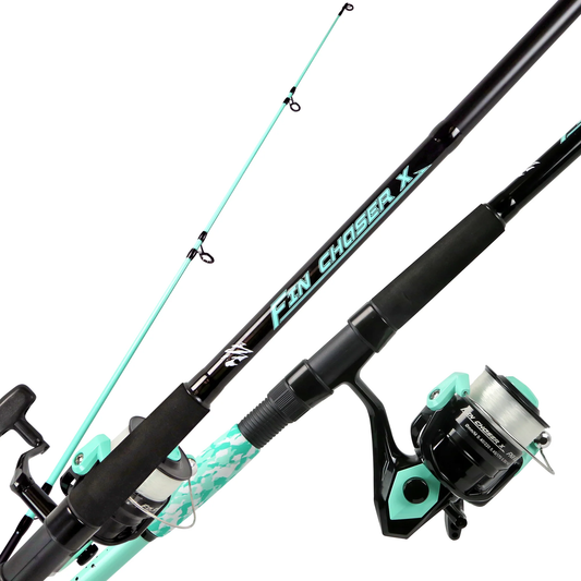 COMBO OKUMA FIN CHASER "X" 9'0 mh 12-25LB FNX60 VDE NEON .45MM 2 PZAS