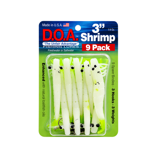 SEÑUELO DOA 3" SHRIMP GLOW CHART TAIL