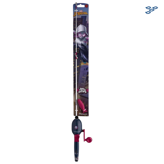 SHAKESPEARE - KIT DE PESCA SPINCASTING PARA NIÑOS (SPIDER-GWEN)