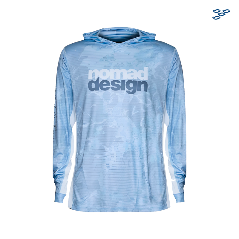 Cargue la imagen en el visor de la galería, NOMAD DESIGN - PLAYERA CAPUCHA CAMO SPLICE BLUE
