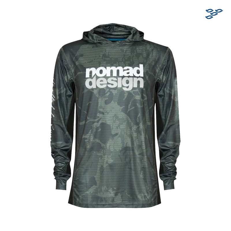 Cargue la imagen en el visor de la galería, NOMAD DESIGN - PLAYERA NOMAD CAPUCHA CAMO SPLICE KHAKI
