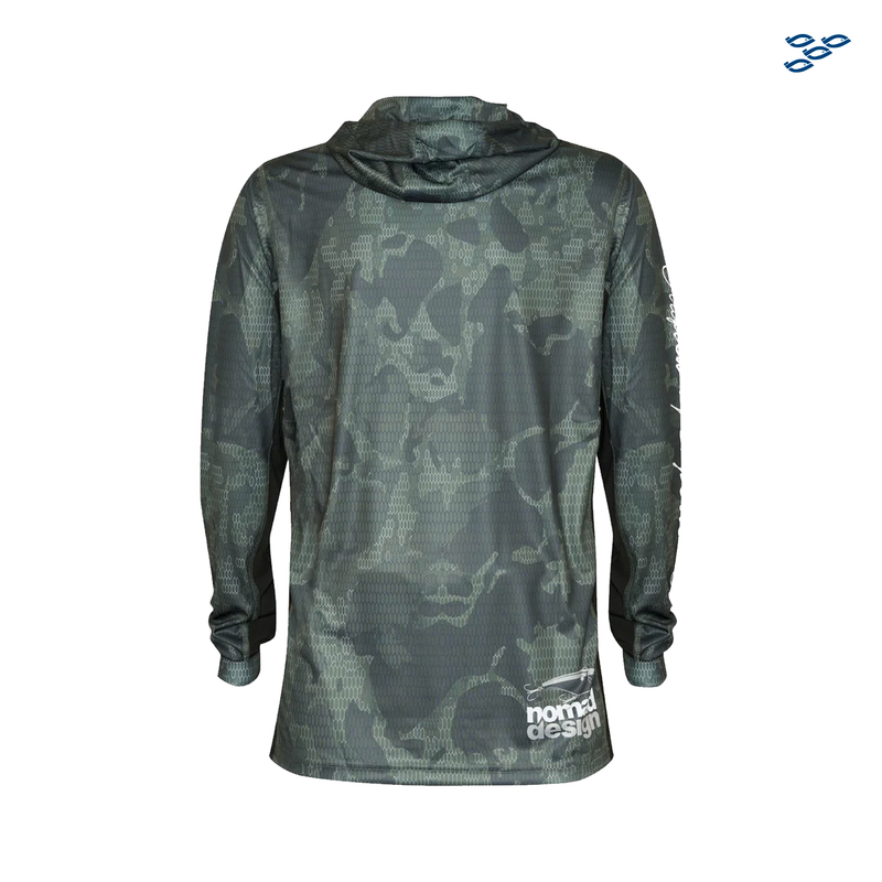 Cargue la imagen en el visor de la galería, NOMAD DESIGN - PLAYERA NOMAD CAPUCHA CAMO SPLICE KHAKI
