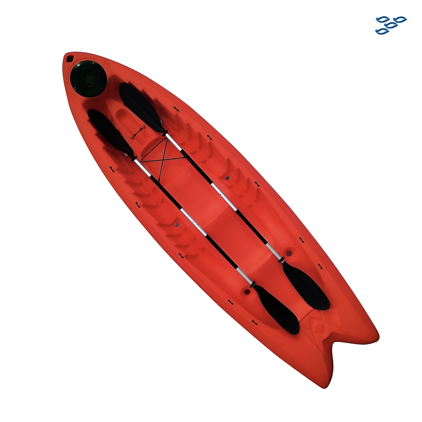 CARIBBEAN KAYAK - KAYAK ESTÁNDAR ROJO (CON 2 REMOS)