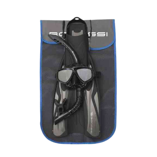 BONASSI - COMBO DE BUCEO/PESCA BONASSI SET SNAPPER ADULTO NEGRO