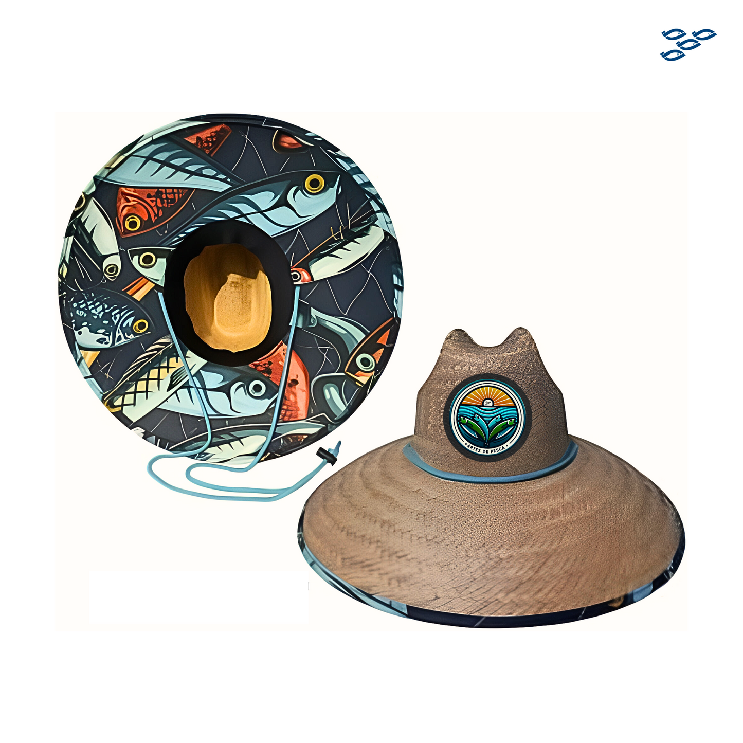 𝗔𝗥𝗧𝗘𝗦 𝗗𝗘 𝗣𝗘𝗦𝗖𝗔 - SOMBRERO DE PAJA C/ TELA (PES-LUR)