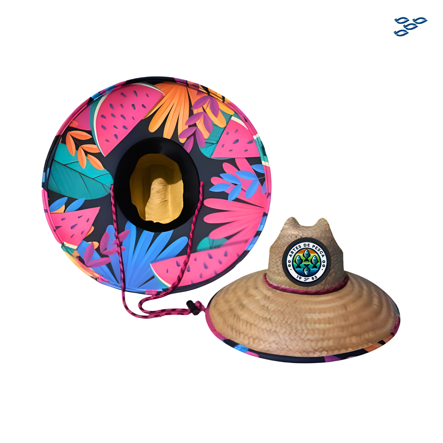 𝗔𝗥𝗧𝗘𝗦 𝗗𝗘 𝗣𝗘𝗦𝗖𝗔 - SOMBRERO DE PAJA C/ TELA (PES-WAT)