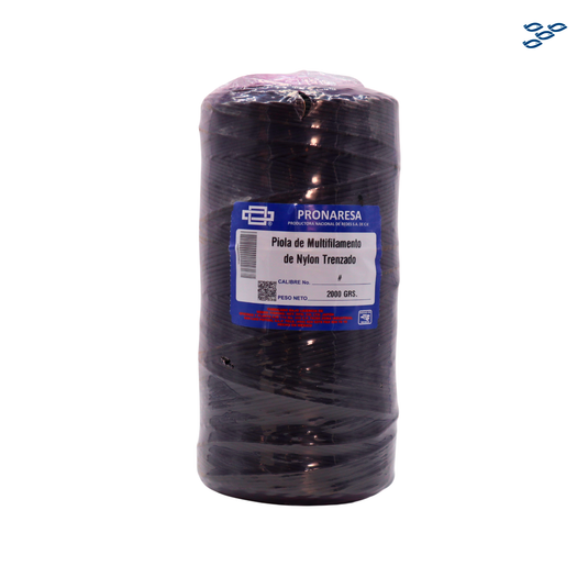 PRONARESA - PIOLA DE MULTIFILAMENTO DE NYLON TRENZADO NEGRA (2 KG)
