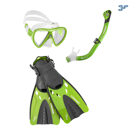 CRESSI -  COMBO PARA BUCEO TONGA PRO DRY SET-LIME (S/M)