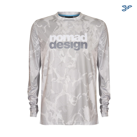 PLAYERA NOMAD M/L CAMO SPLICE GREY  S