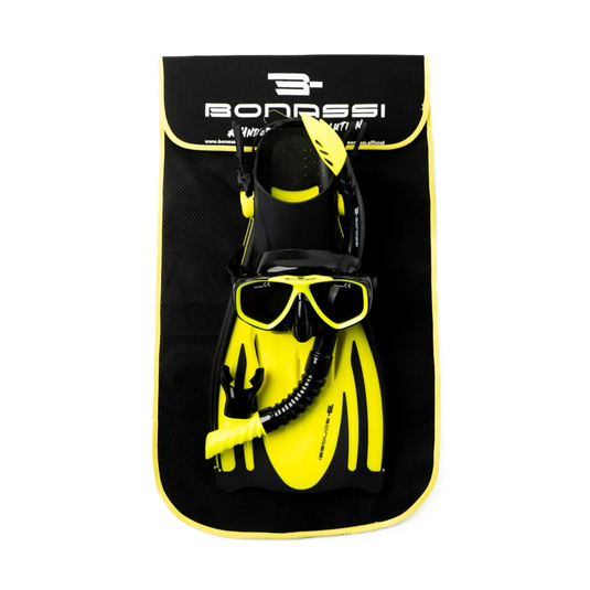 BONASSI - COMBO DE BUCEO VISOR JUNO/SNORKEL MATINICA AMARILLO